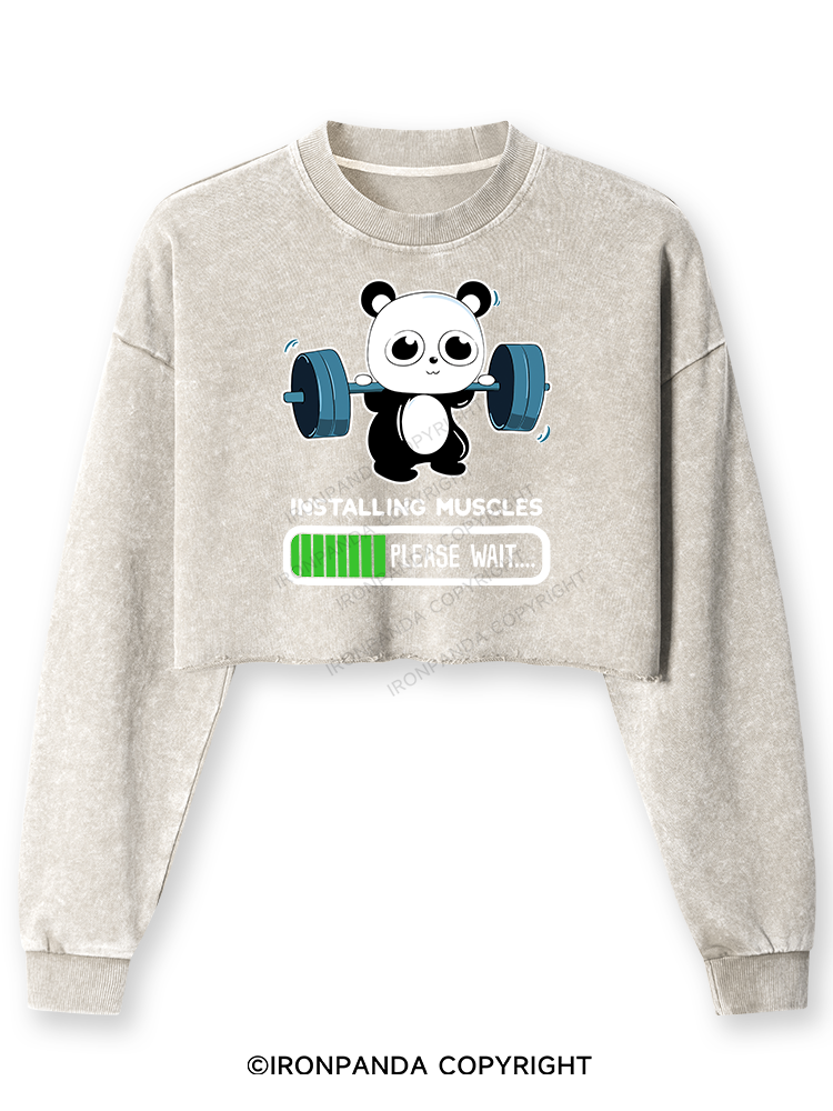 BENCH PANDA Washed Long-Sleeve Crop Top