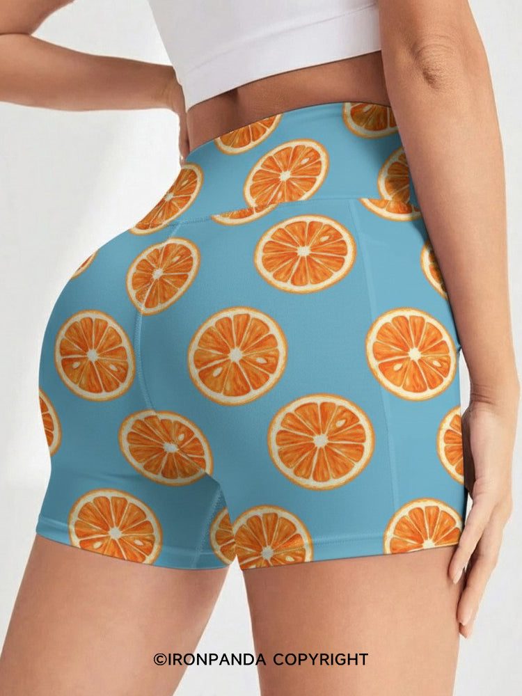 Printed High Waist 3 Inch Yoga Shorts