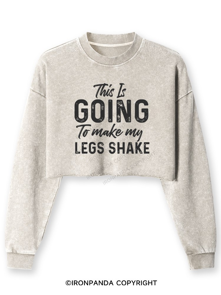 THIS IS GOING TO MAKE MY LEGS SHAKE Washed Long-Sleeve Crop Top