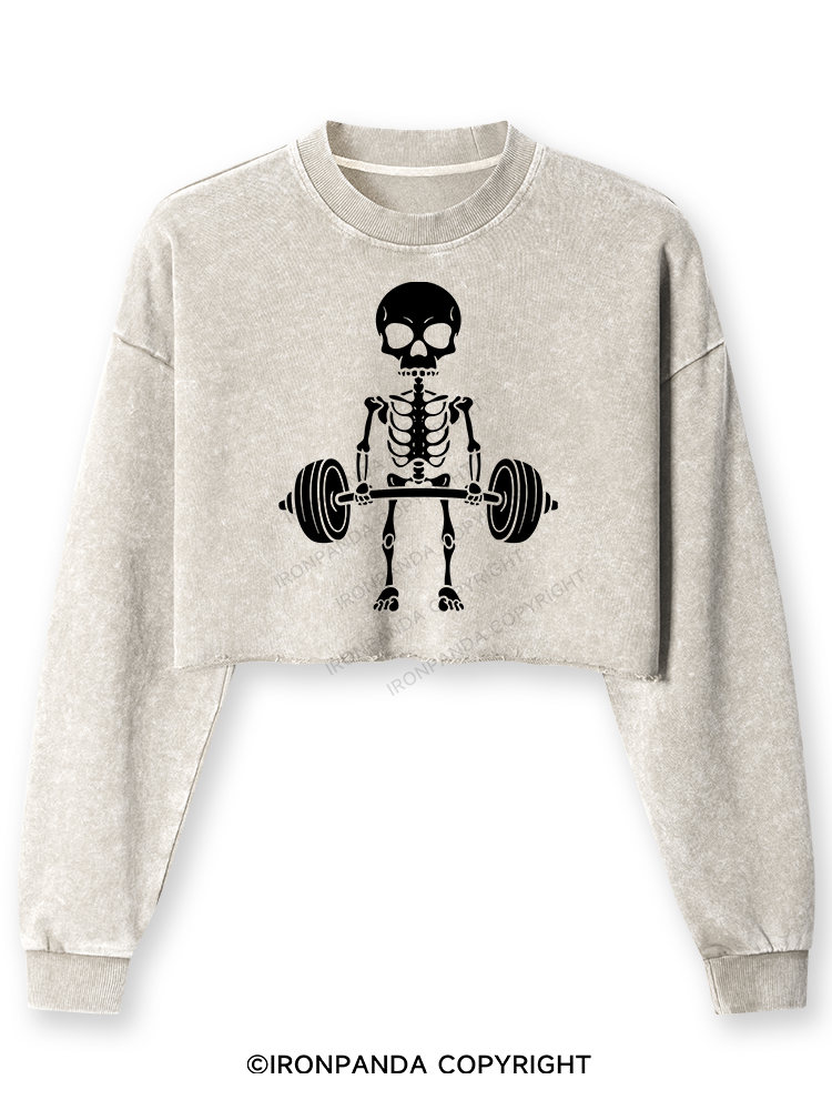 Deadlift Squad Washed Long-Sleeve Crop Top