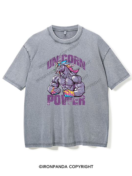 unicorn power WASHED GYM SHIRT
