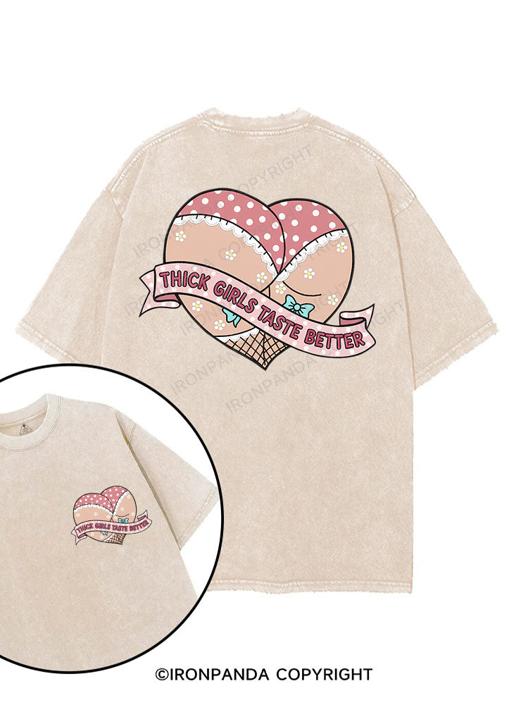 THICK GIRLS TASTE BETTER printed Gym Shirt