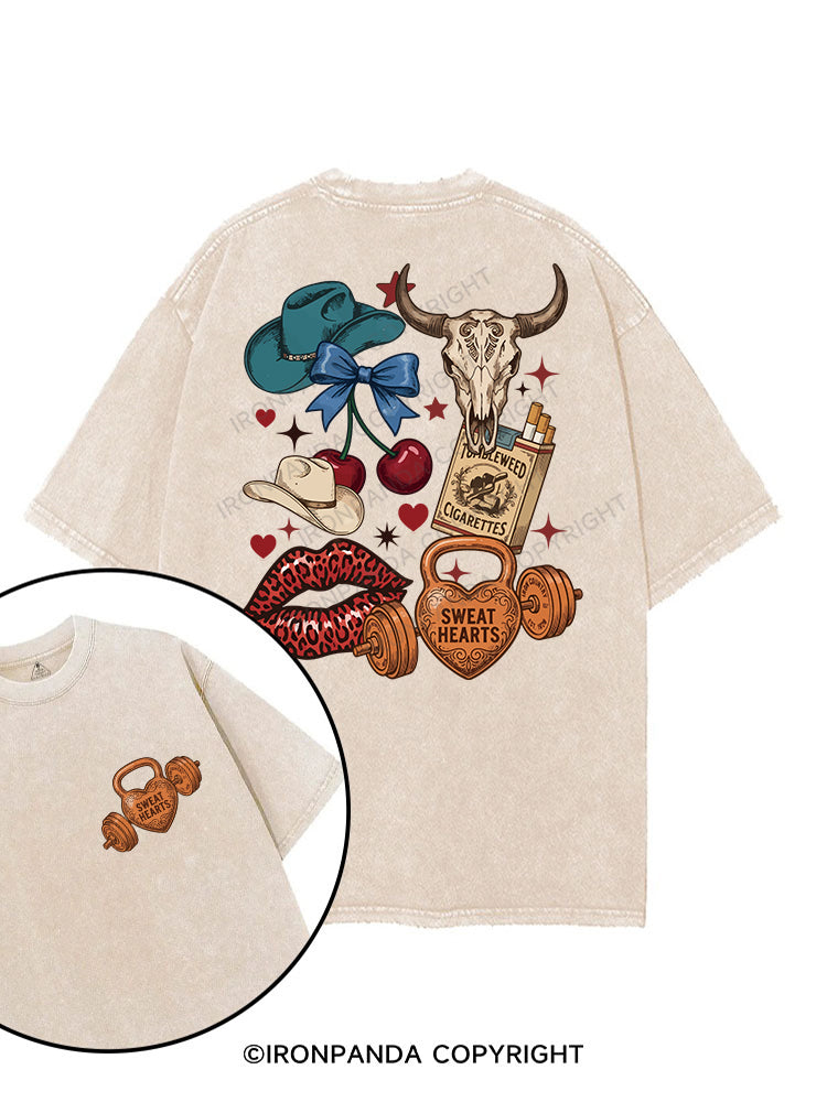 Sweat Hearts Western Gym printed Gym Shirt