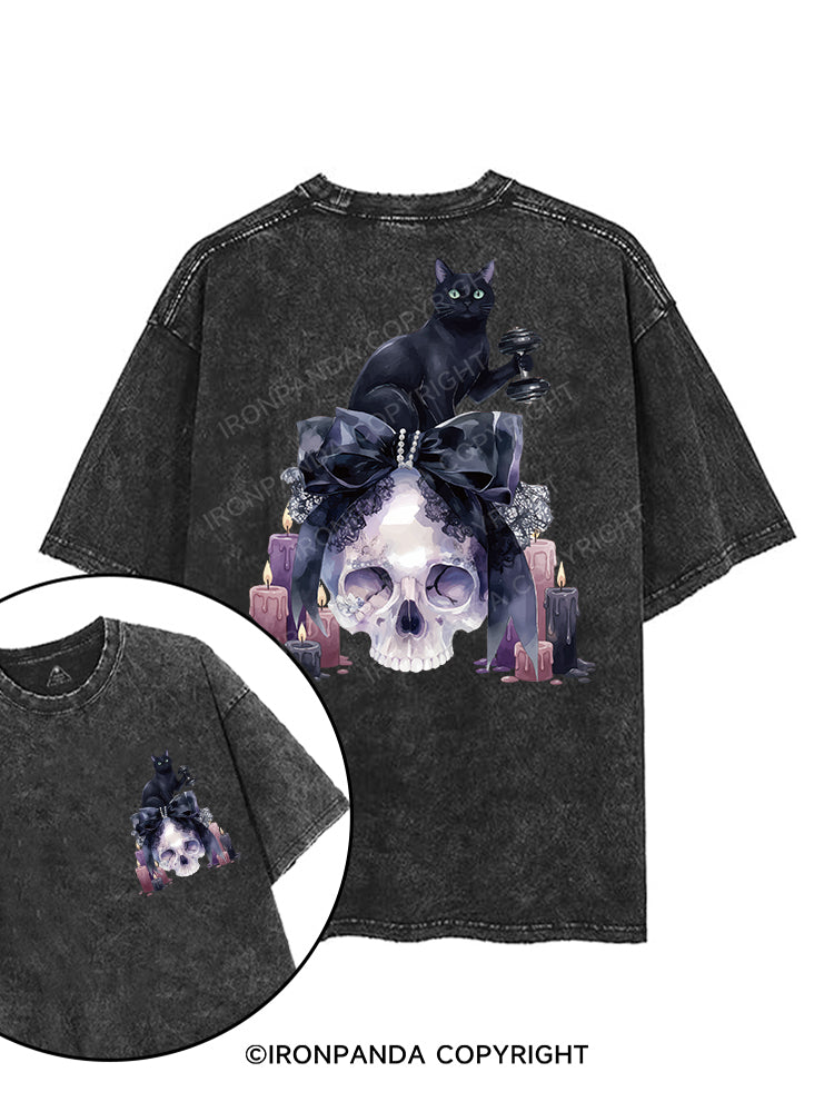 Feline Skullkeepe printed Gym Shirt