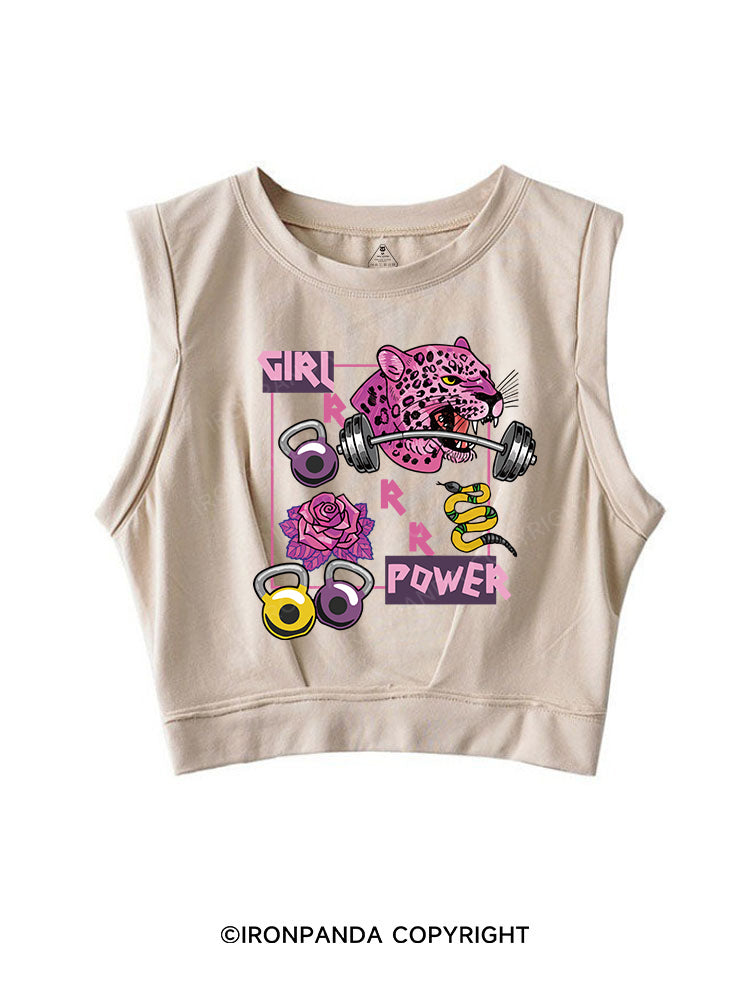 GIRL POWER SLEEVELESS CROP TOPS