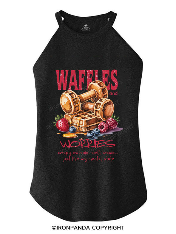 WAFFLES AND WORRIES TRI ROCKER COTTON TANK