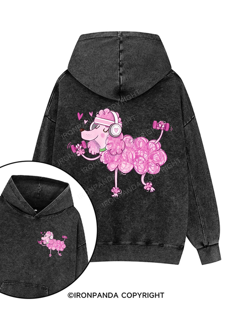 GymPoodle Printed Washed Gym Hoodie