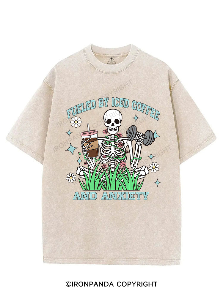 Fueled by Iced Coffee and Anxiety VINTAGE GYM SHIRT