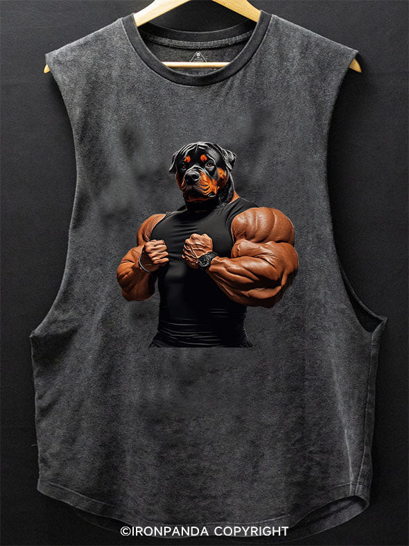 Muscular Rottweiler SCOOP BOTTOM COTTON TANK