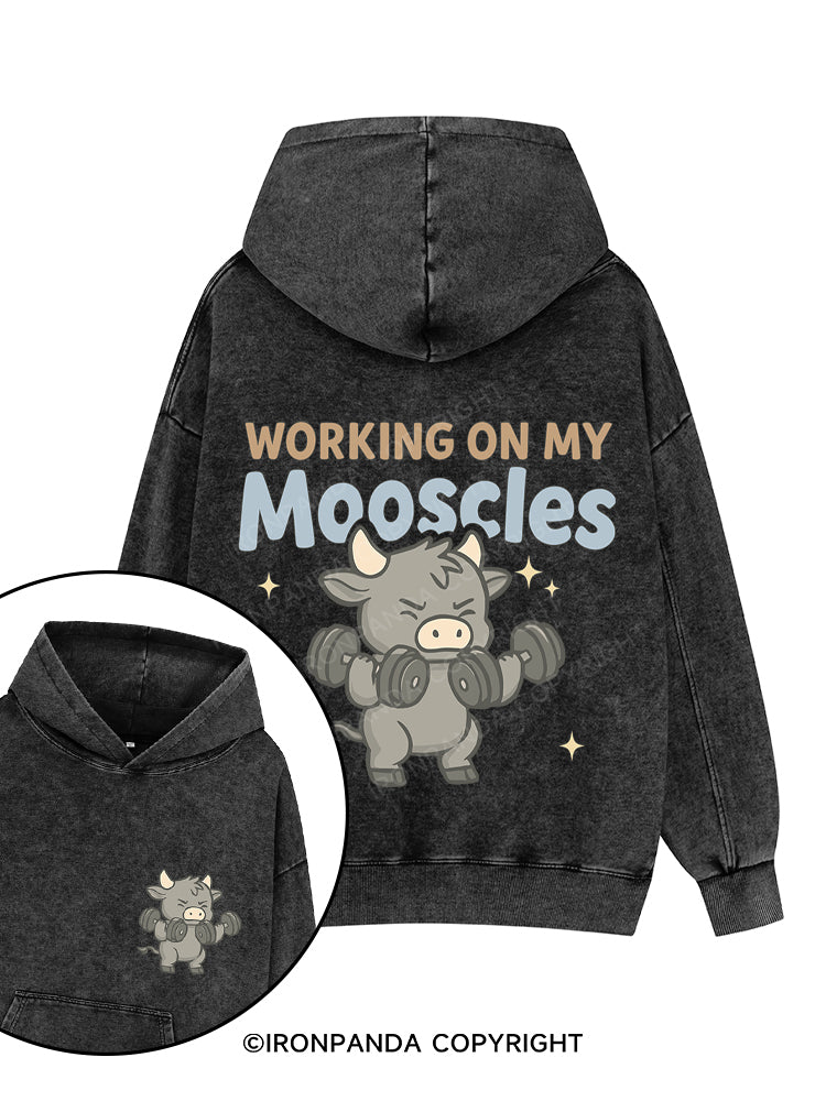 working on my mooscles Printed Washed Gym Hoodie