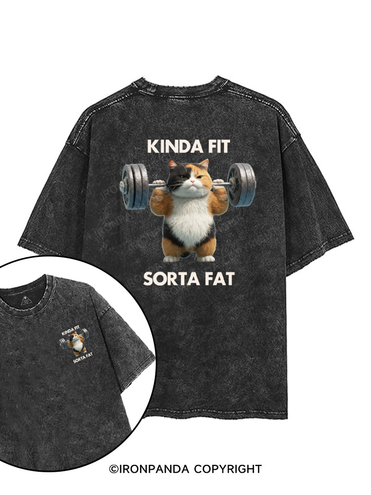 kinda fit sorta fat printed Gym Shirt