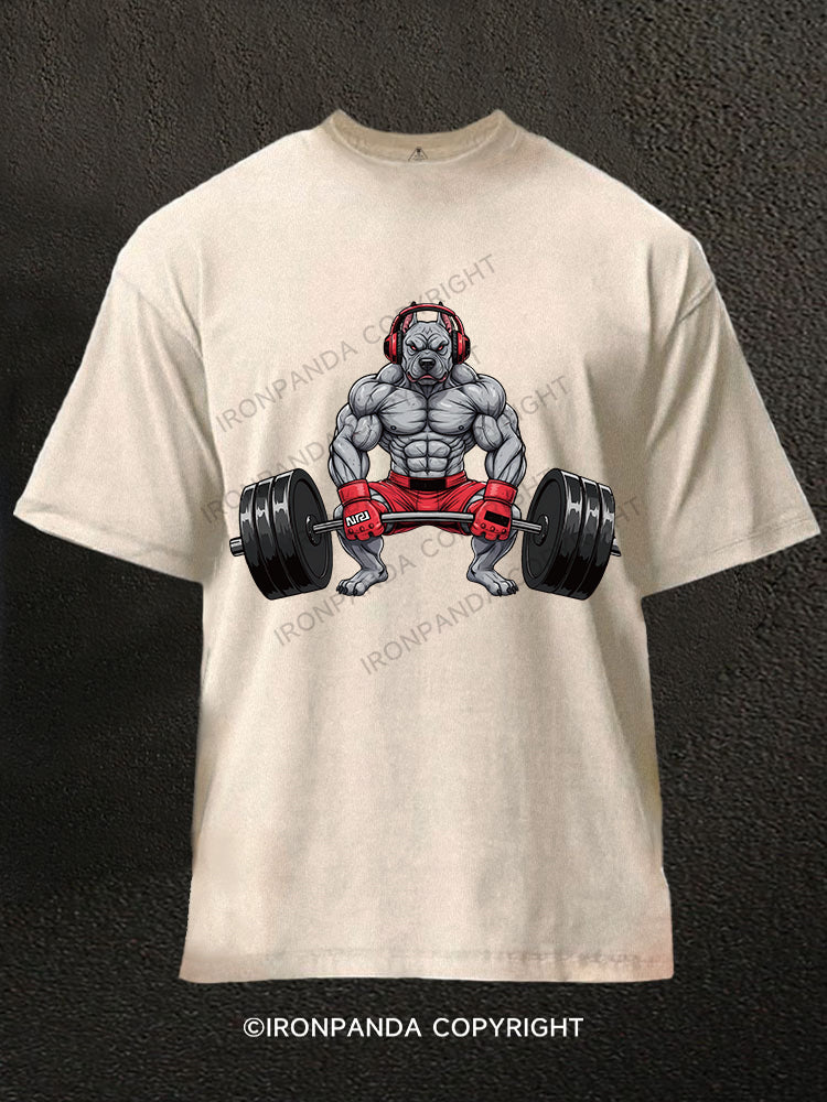 No Leash Fitness Washed Gym Shirt