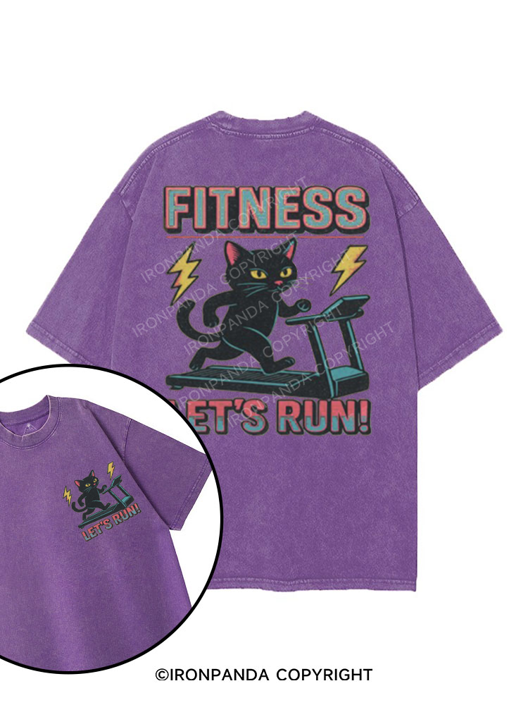 fitness let's run! printed Gym Shirt