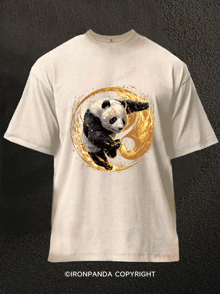 Tai Chi Panda Washed Gym Shirt