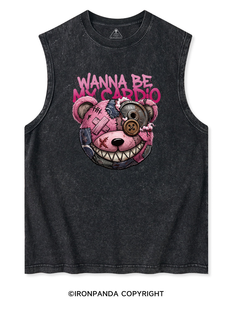 WANNA BE MY CARDIO Washed Tank