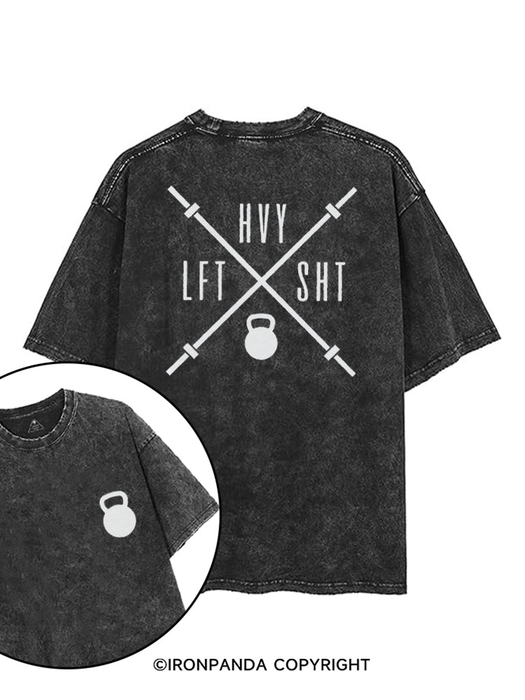 HVY LFT SHT FUNNY WEIGHTLIFTING printed Gym Shirt