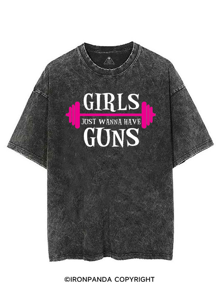 girls just wanna have guns girls bodybuilding VINTAGE GYM SHIRT