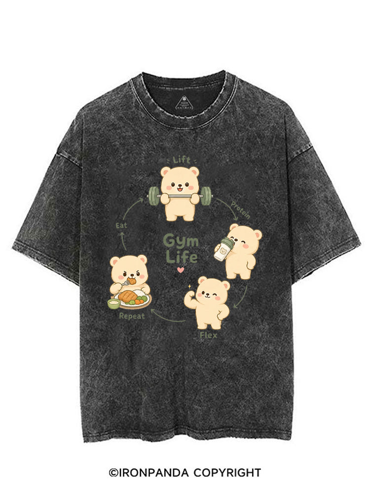 GYM LIFE CUTE BEAR VINTAGE GYM SHIRT