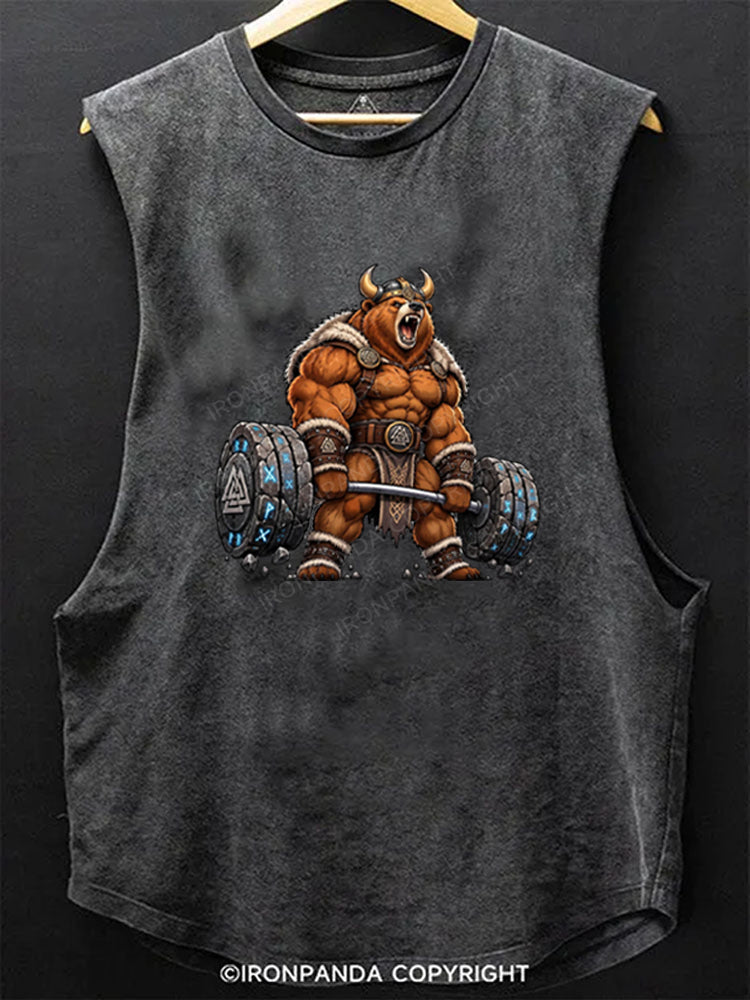 Viking Bear Heavy Lifting Gym Motivation Scoop Bottom Cotton Tank