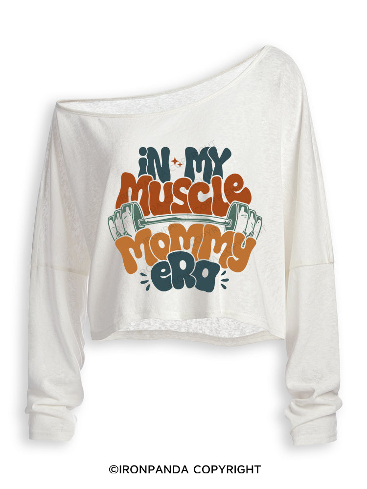 FUNNY WORKOUT Off Shoulder Long Sleeve Crop Top