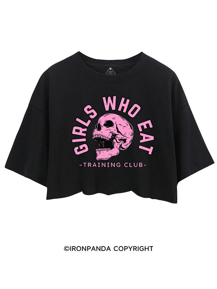 Girls Who Eat Skeleton Weightlifting CROP TOPS