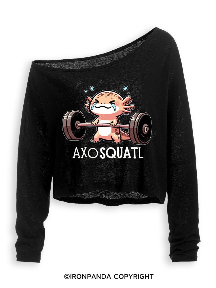 AXOSQUATL Off Shoulder Long Sleeve Crop Top
