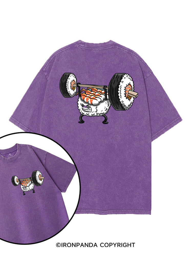 Weightlifting Sushi Funny printed Gym Shirt