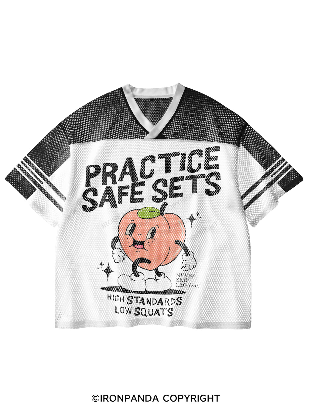 Practice Safe Sets V-Neck Open Hole Mesh Top