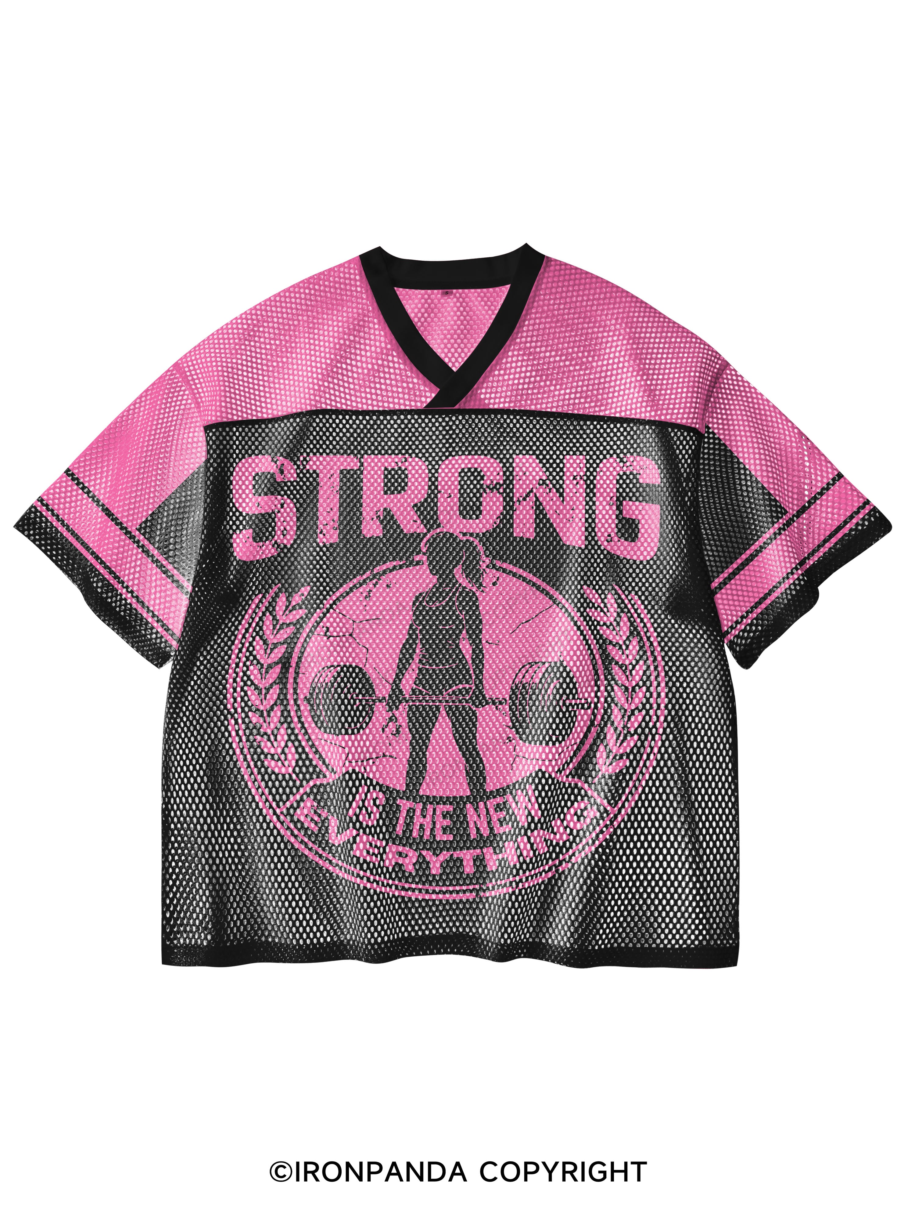S-T-R-O-N-G V-Neck Open Hole Mesh Top