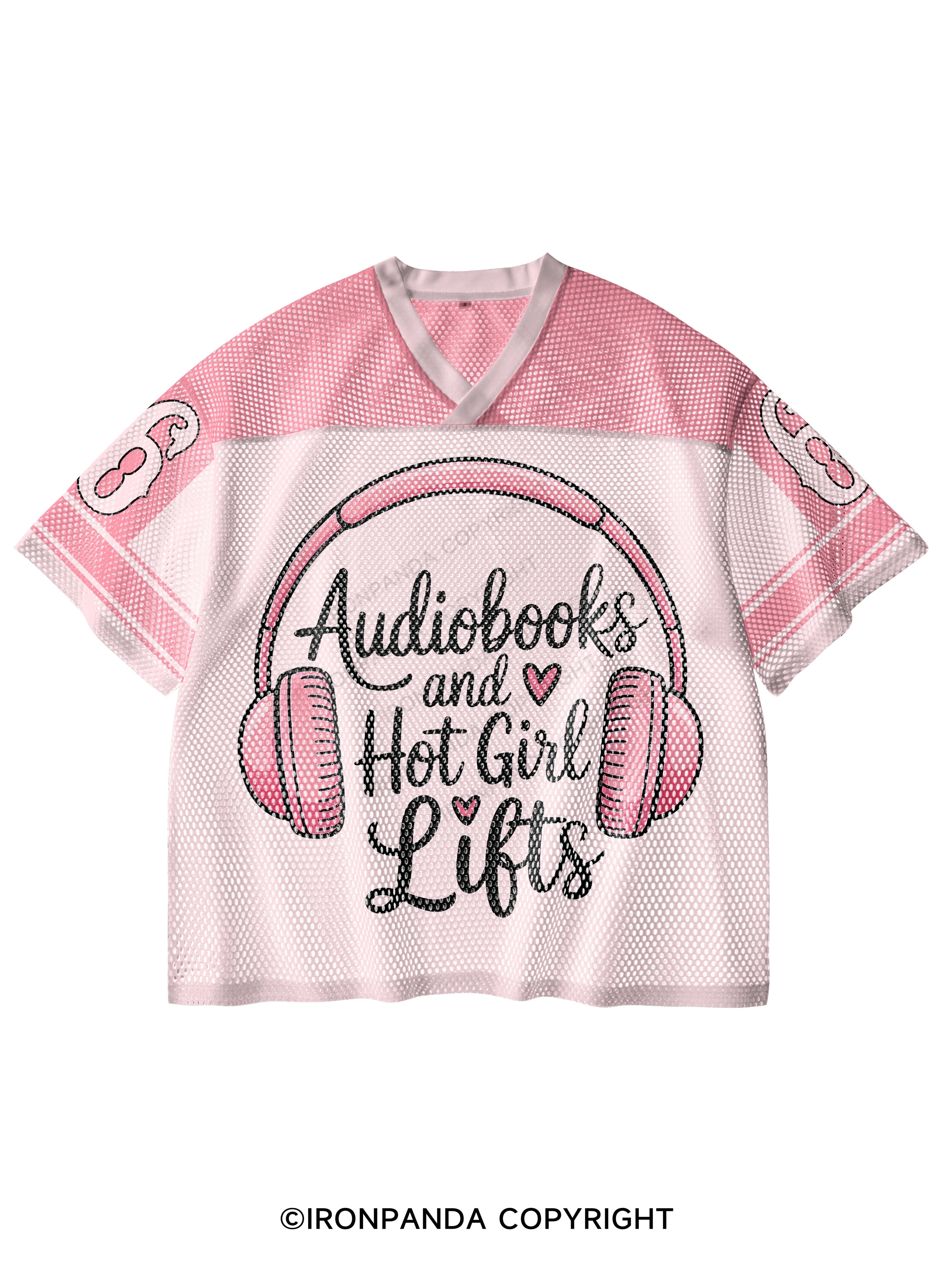 AUDIOBOOKS AND HOT GIRL LIFTS V-Neck Open Hole Mesh Top