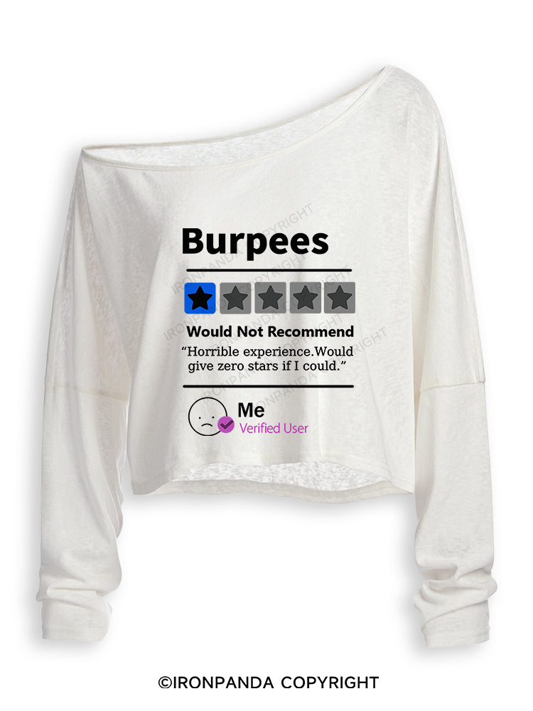 BURPEES REVIEWED Off Shoulder Long Sleeve Crop Top