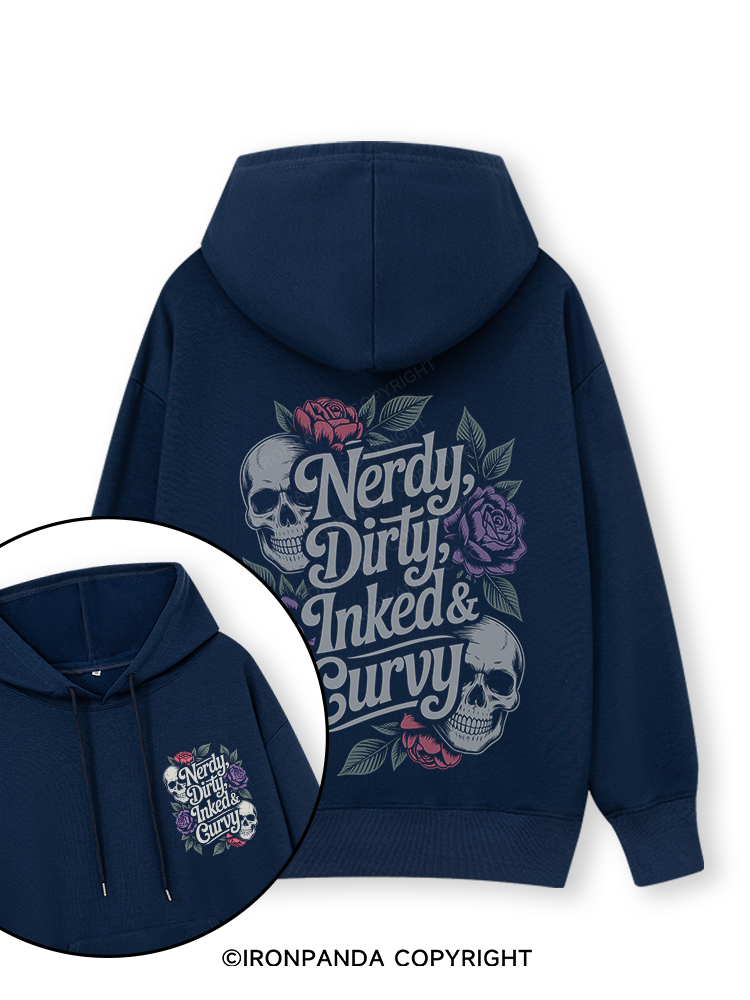 NERDY, DIRTY, INKED & CURVY  Double-Sided Printed Classic Gym Hoodie