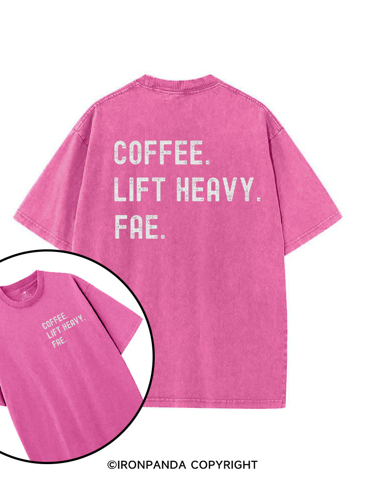 Coffee Lift Heavy Fae printed Gym Shirt