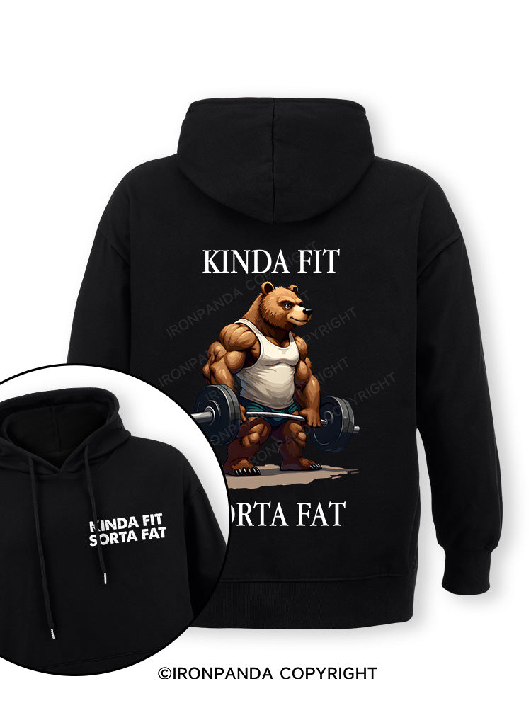 KINDA FIT SORTA FAT MUSCLE BEAR Double-Sided Printed Classic Gym Hoodie