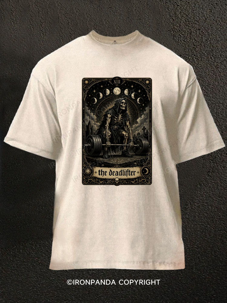 The Deadlifter Gothic Skeleton Washed Gym Shirt