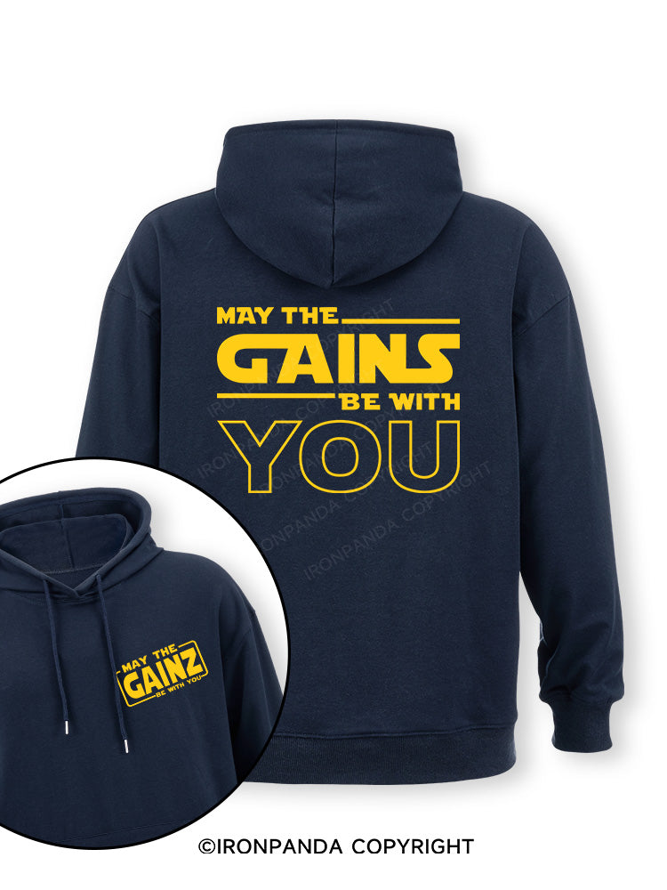 May the Gains Be With You Double-Sided Printed Classic Gym Hoodie