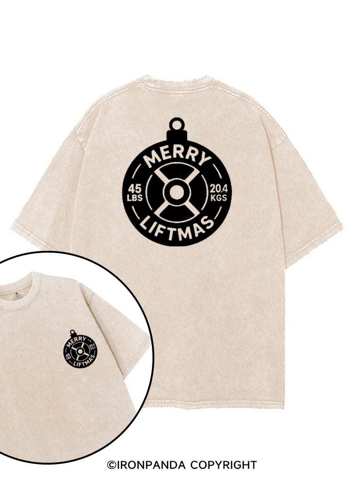MERRY LIFTMAS WEIGHT PLATE ORNAMENT printed Gym Shirt