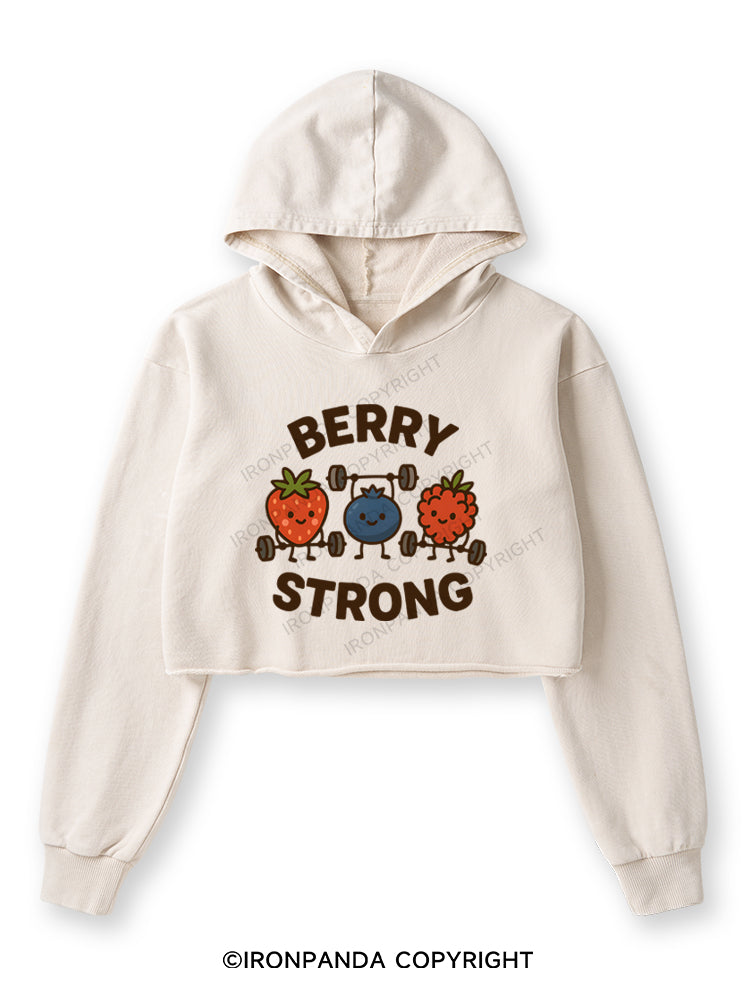 BERRY STRONG Washed Crop Hoodie