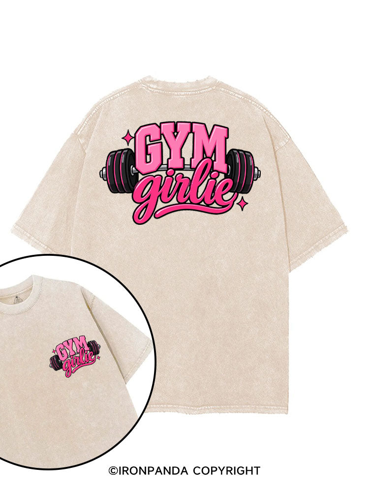 GYM GIRLIE PINK FITNESS printed Gym Shirt