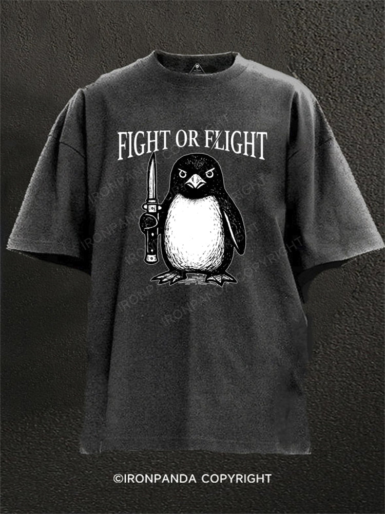 Penguin Fight Or Flight Washed Gym Shirt