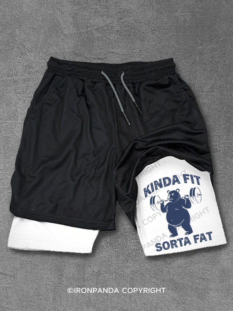 Kinda Fit Sorta Fat Humor Body Positive Performance Training Shorts