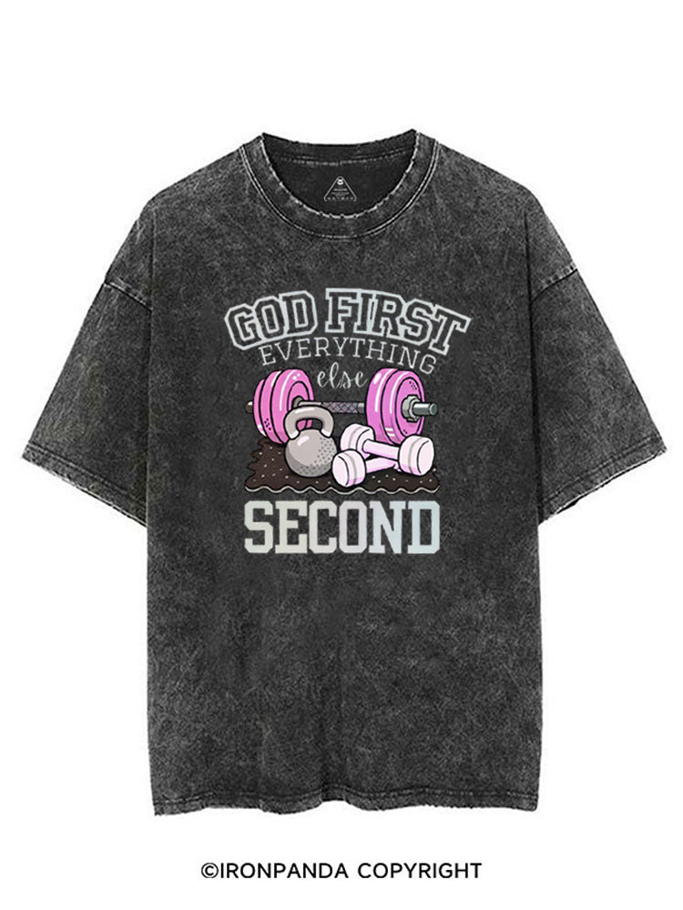 GOD FIRST EVERYTHING ELSE SECOND VINTAGE GYM SHIRT