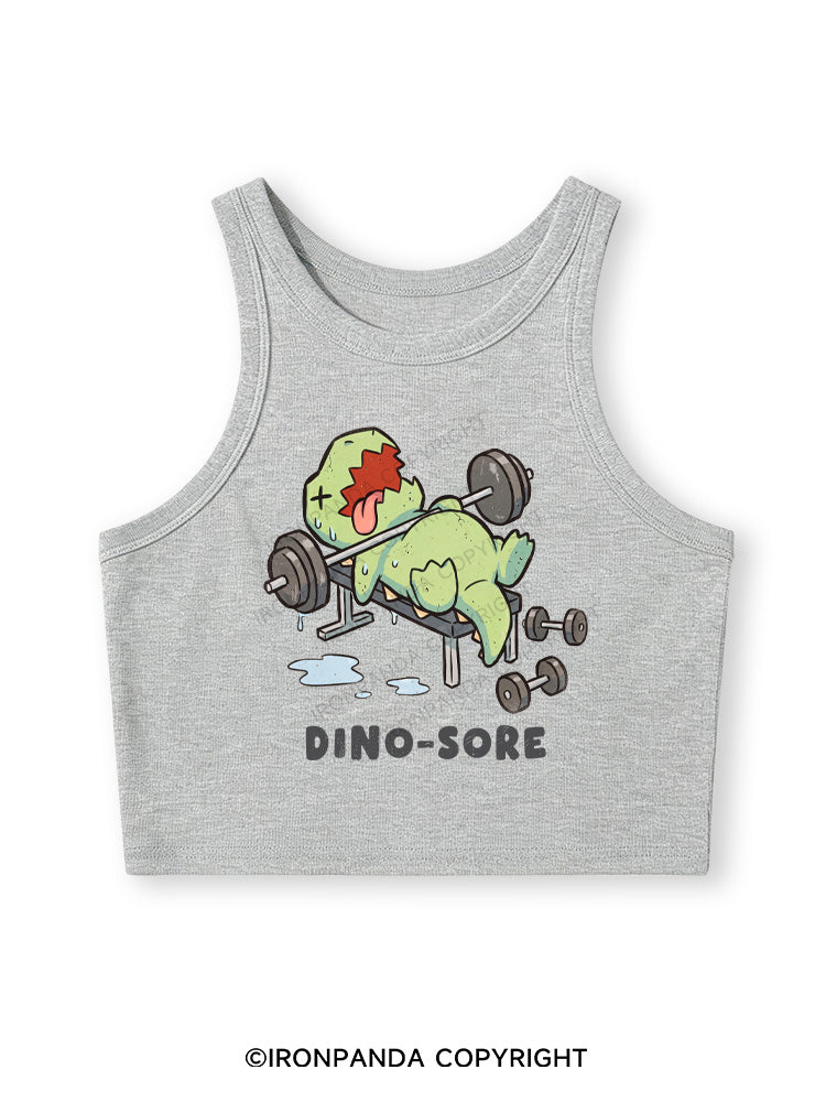 DINO-SORE FUNNY Fitted Crop Tank Top