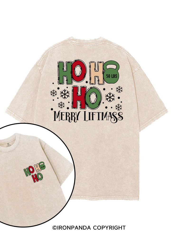 HOHOHO MERRY LIFTMASS printed Gym Shirt