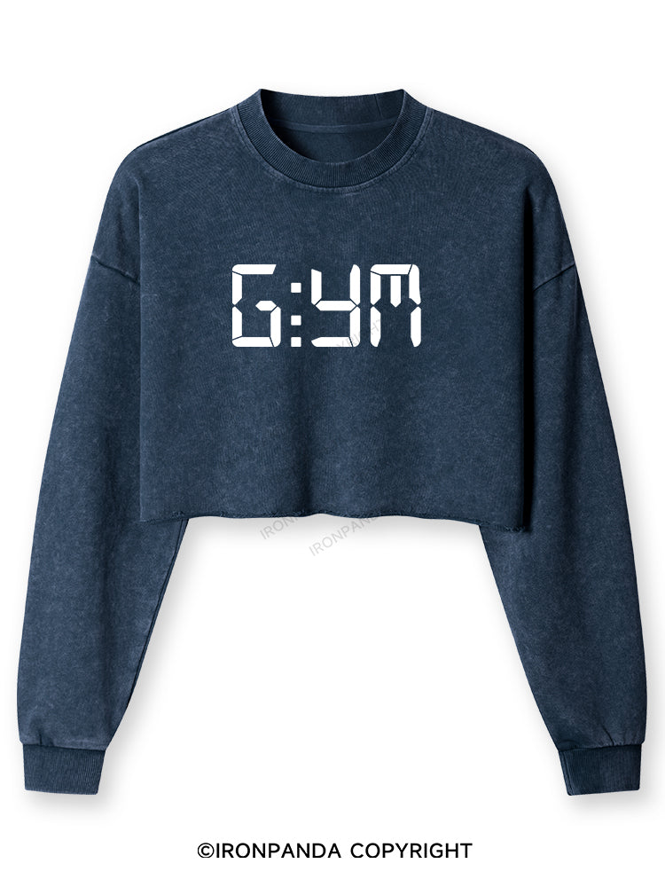 GYM Washed Long-Sleeve Crop Top