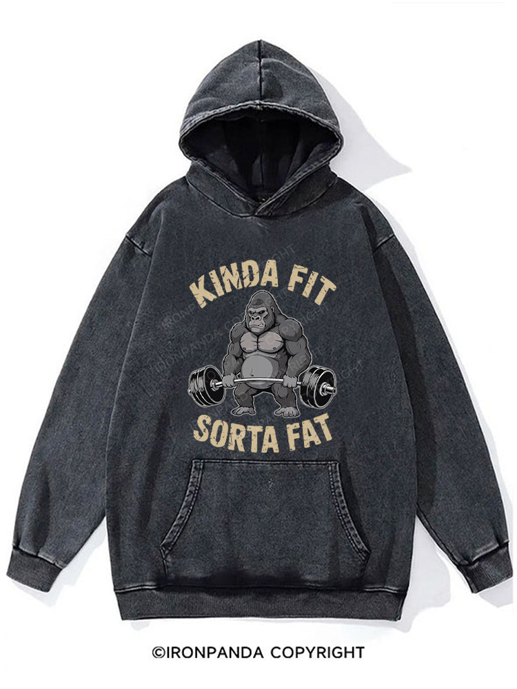 Kinda Fit Sorta Fat Gorilla Washed Gym Hoodie
