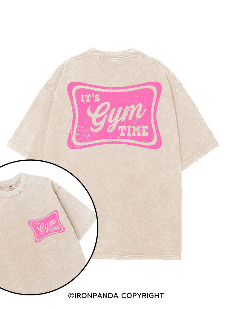 IT'S GYM TIME PINK STYLE printed Gym Shirt