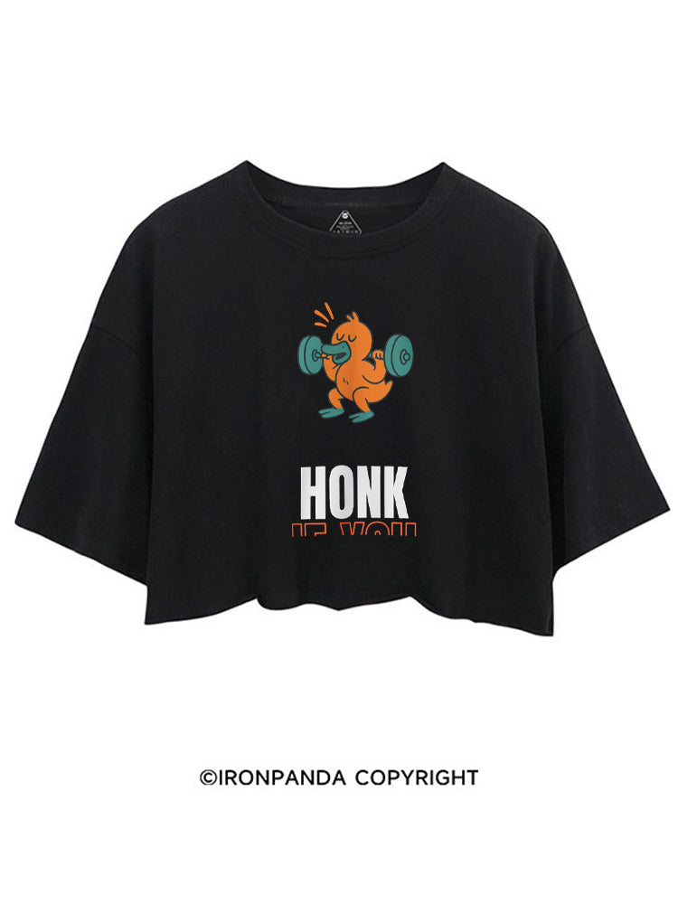 Honk If You Squat Funny Gym CROP TOPS