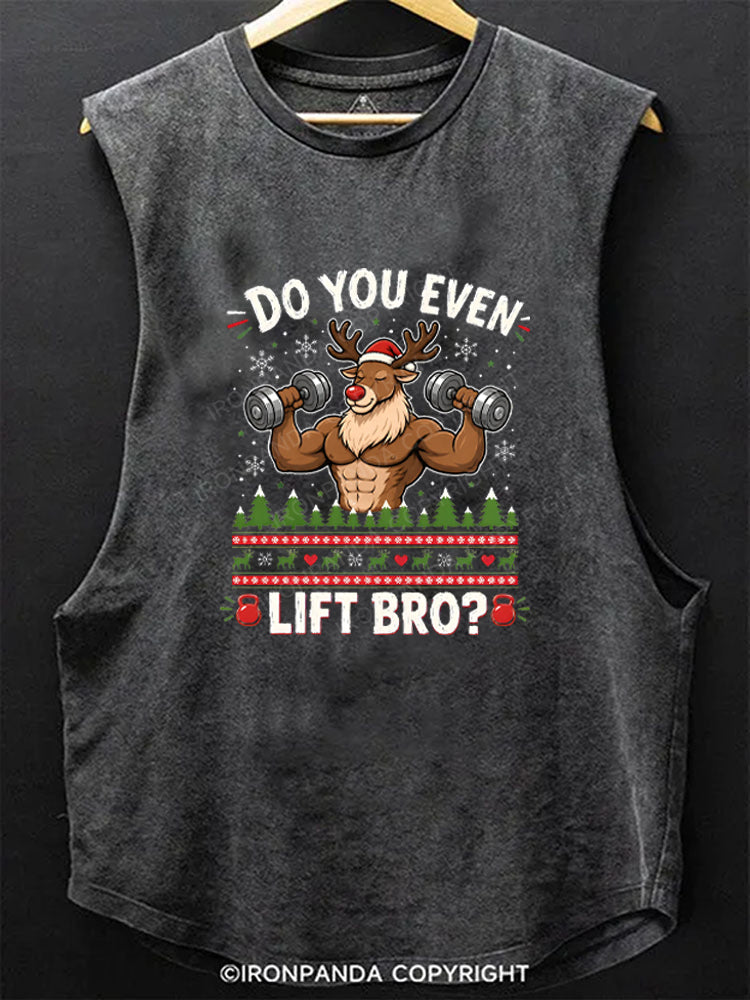 Do You Even Lift Bro Muscle Reindeer Scoop Bottom Cotton Tank
