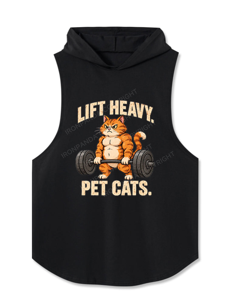 Lift Heavy Pet Cats Funny Hooded Tank
